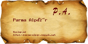 Parma Alpár névjegykártya
